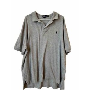 Ralph Lauren Polo Shirt‎ Mens Size XXLarge Gray Logo Short Sleeve